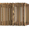Golden Picture Frames with Various Ornate Patterns and Decorative Designs 3d model