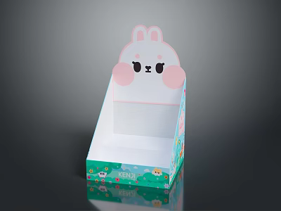 Adorable Rabbit Shaped Sticky Note Box With Soft Cheeks And Cute Decorative Patterns For Daily Use 3d model