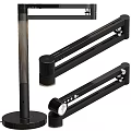 Modern Black Desk Lamp With Adjustable Arm And Stable Metal Construction Design 3d model