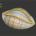 Unique Modern Sculptural Form With Golden Lines And Transparent Panels Design