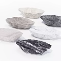 Stone Shaped Marble Coffee Tables Featuring Multiple Colors And Diverse Textures 3d model