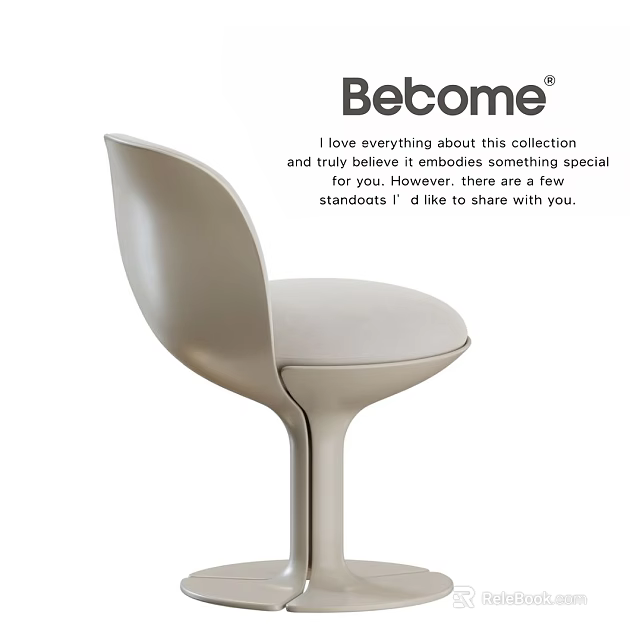 Modern Dining Chair with Sleek Curved Backrest Upholstered Seat and Stylish Metal Base Design 3d model 
