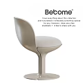 Modern Dining Chair with Sleek Curved Backrest Upholstered Seat and Stylish Metal Base Design