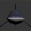 Whale Shark With Smooth Blue Body White Spots And Stripes On Dark Background