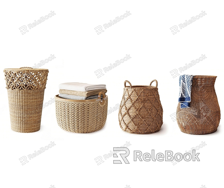 Rattan storage basket model