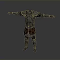 Medieval Knight Armor With Metal Plates And Leather Skirt Standing Pose