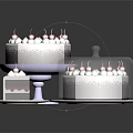 Delicious Chocolate Cake Topped With Cherries And Cream Sliced On Pedestal Tray And Covered Whole