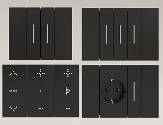 Switch panel smart panel socket plug combination 3d model