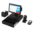 Commercial POS Equipment With Touchscreen Display Cash Drawer Receipt Printer And Card Reader