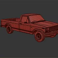 Classic Red Single Cab Pickup Truck With Shiny Finish And Black Wheels