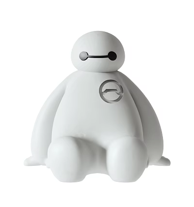 White Round Plush Toy With Black Eyes And Chest Logo In Seated Position 3d model White Round Plush Toy With Black Eyes And Chest Logo In Seated Position 3d model