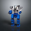 Game Movie Robot Character With Blue White Gray Mechanical Armor And Detailed Design