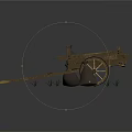 Old Wooden Cart Loaded With Sacks And Wooden Wheels On Grass Earth