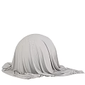 Decorative Hemispheres Covered with Soft Colored Fabric and Flowing Drapery in Various Hues