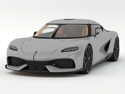 Luxury Gray Sports Car With Sleek Aerodynamic Design Sporty Exterior And Black Wheels 3d model