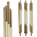 Modern Gold Metal and Glass Wall Lamps With Geometric Vertical Design for Home Decor