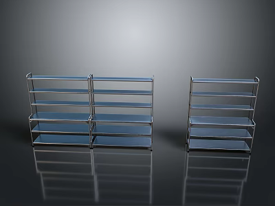 Modern Metal Storage Shelves With Multiple Layers Sturdy Design For Home Office Use 3d model