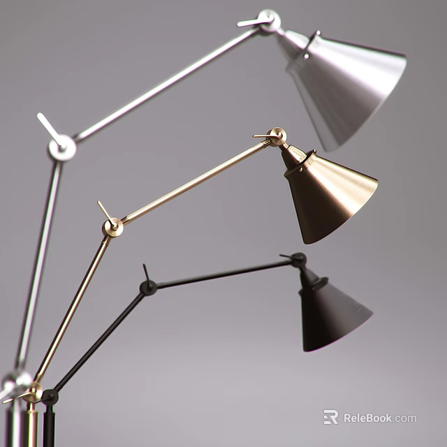 Modern Metal Table Lamps With Adjustable Arms Sleek Shades And Multiple Colors 3d model 