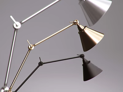 Modern Metal Table Lamps With Adjustable Arms Sleek Shades And Multiple Colors 3d model