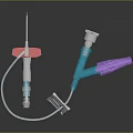 Medical IV Infusion Devices With Needle Catheter Connector And Adhesive Fixator