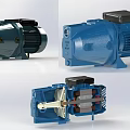 Industrial Electric Motors Machinery With Blue Black Housing And Detailed Components View