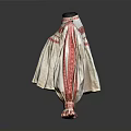 Traditional White Blouse With Red Embroidery And Ruffled Cuffs In Ethnic Style