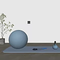 Essential Home Gym Sports Equipment Including Blue Exercise Ball Yoga Mat Kettlebell And Jump Rope