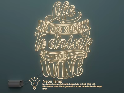 Neon Lighting Combination With Artistic Quotation Design And Soft Light For Wall Decor 3d model