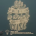 Neon Lighting Combination With Artistic Quotation Design And Soft Light For Wall Decor 3d model