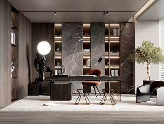 Modern study 3d model