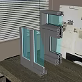 modern window group corner broken bridge aluminum window section 3d model