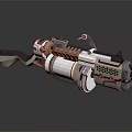 Futuristic Sci-Fi Weapon Featuring Mechanical Structure Metallic Design And Detailed Gear Components 3d model