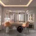 Elegant Modern Boutique Store Interior With Bar Counter And Display Shelves