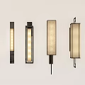 Elegant Modern Wall Lamps With Different Design Styles Rectangular Shades And Metal Frames 3d model