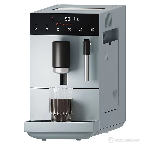 Sleek Modern Kitchen Coffee Appliance With Automatic Brewing And Digital 3d model 