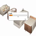 Modern Baby Cribs in Beige and Brown Designs with Wooden Frames and Mattress