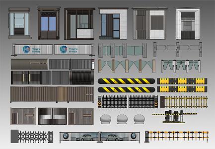 Sowcase fire gate, iron gate, speed bump 3d model