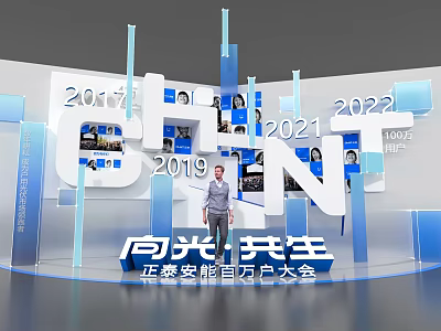 Group Photo Check-in Spot Growing with Light Million-Home Conference Years 2017 2022 1 Million Users 3d model
