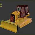 Yellow Tracked Bulldozer Utility Vehicle With Front Blade and Black Cab