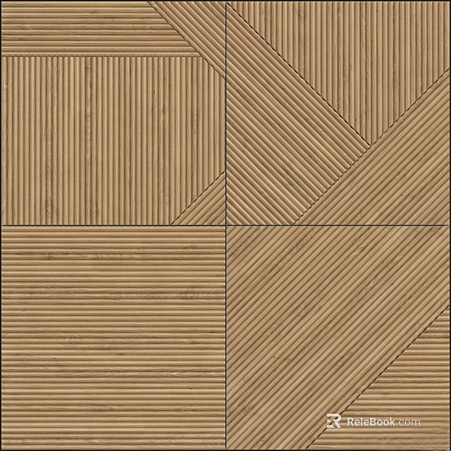 Modern Wooden Wall Design With Geometric Pattern Tiles And Natural Texture 3d model 