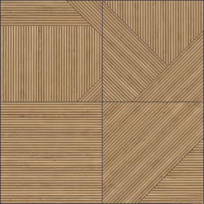 Modern Wooden Wall Design With Geometric Pattern Tiles And Natural Texture 3d model
