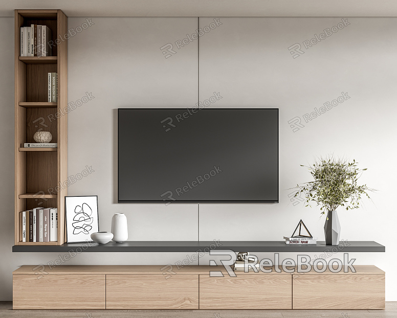 Modern TV Background Cabinet TV Background Wall TV Cabinet model