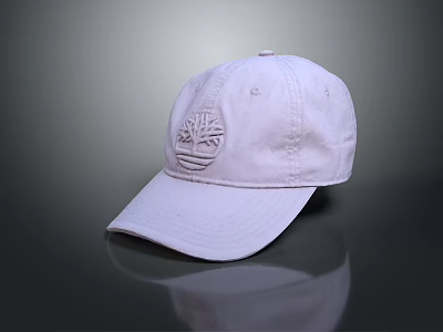 White Casual Baseball Cap with Tree Logo Cotton Adjustable for Everyday Wear 3d model