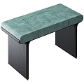 Elegant Modern Dressing Table With Green Upholstered Surface And Black Wooden Frame 3d model