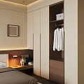Modern Minimalist Built In Bedroom Wardrobe With Hanging Space And Multiple Storage Drawers For Clothes