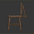 Wooden Leisure Chair with Simple Backrest and Solid Seat in Rustic Style for Comfortable Seating