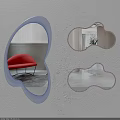 Colorful Irregular Shaped Wall Mirrors with Decorative Frames and Interior Reflections