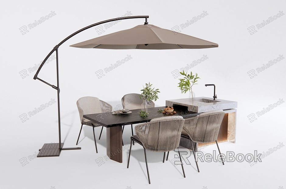 Modern Outdoor Dining Table and Chair model