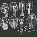 Various Table Lamps With Different Fabric Shades And Bases For Home Furniture