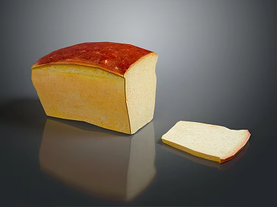Freshly Baked Sliced Bread With Golden Crust And Soft White Interior 3d model